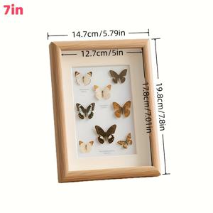 TEMU 1개 클래식 나무 사진액자, 입체 홀로우 표본 액자 | 식물 건조꽃 컬렉션 액자 | 디스플레이 사진액자 스탠드, 섀도우 박스 액자, 디스플레이 박스, DIY 공예, 생일 선물, 결혼식, 기념일, 졸업, 발렌타인데이, 크리스마스 선물, 홈 데코, 장식, 데스크탑 스탠드, 액자만 포함, 나비 표본 미포함