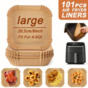 TEMU 101개 대형 두꺼운 논스틱 파스텔 라이너 – 에어프라이어, 오븐, 전자레인지에서 사용하기에 적합한 고온에 강한 일회용 시트, 묻어나는 것을 방지하는 러플 엣지 디자인, 쉬운 청소, 감자튀김, 치킨 윙 등에 적합