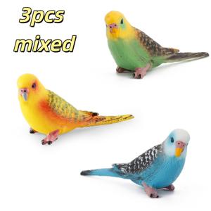 TEMU 3개 손으로 그린 미니 앵무새 & 검은 불사조 조각상 - 생생하고 드라마틱한 스타일의 동물 장식, 실내/실외 정원 & 데스크탑 조각품, 전기/배터리 불필요, 혼합 색상, 데스크탑 장식품, 실내외 장식, 수제 장식