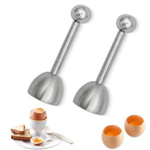 TEMU 스테인리스 스틸 계란 토퍼 오프너 & 껍질 분리기 - 인체공학적 손잡이가 있는 강력한 수동 계란 커터, 단단/부드러운 계란, 주방, 부활절 요리용