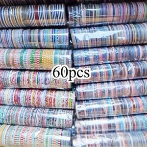 TEMU m 컬러풀 크리에이티브 와시 테이프 60개입, 노트북 장식, 프로젝트, 사진 앨범 테두리, 다이어리 장식, 스케이트보드, 기타, 여행 가방, 가구 장식 및 선물 포장에 적합