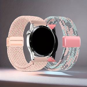 TEMU 2개 직조 탄성 시계 스트랩, Huawei Watch Gt2/2E/46Mm/Gt3 42Mm/46Mm/Gt4 41Mm/46Mm/Gt5 46Mm New GT 6 41Mm/Gt 6/6Pro 46Mm 호환, 삼성 7/6/5/4용 조절 가능한 시계 스트랩, 빠른 탈착 스포츠 스트랩