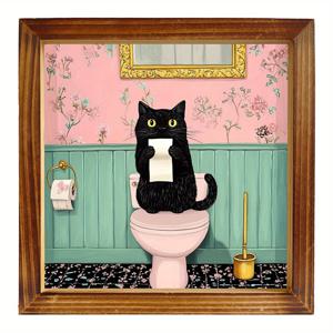 TEMU 20Cmx20Cm 프린트 나무 보드 페인팅, 재미있는 농장 동물, 거실, 침실, 주방, 세탁실, 화장실에 적합, 선생님의 날, 어버이날, 아버지의 날, 휴일 선물로 완벽