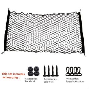 TEMU 트럭 베드, 트레일러, 픽업 트럭 베드에 적합한 범용 탄성 카고 네트입니다. 가벼운 용도에 설계되었으며, 카고에 유연성을 제공합니다. 드릴링 없이 설치할 수 있어 다양한 운송 요구에 다용도로 사용할 수 있습니다.
