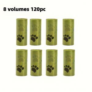 TEMU 고양이 발 디자인의 애완동물 배변 봉투 120개입, 두꺼운 플라스틱 롤 120개, 향균 효과 강화, 휴일 및 생일 선물로 완벽. 휴대 가능하고 사용하기 쉬우며 재미있는 녹색 동물 패턴이 특징이며, 고양이 모래 청소를 위한 훌륭한 도우미입니다!