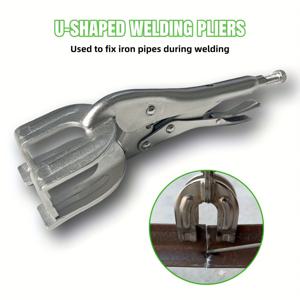 TEMU U자형 용접 클램프, 9인치 잠금 조절식 용접 플라이어, 헤비 듀티 고탄소강 수동 공구 (연마, 클램핑, 금속 가공 및 자동차 수리용), 인체공학적 편안함을 위해 설계됨