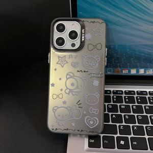 TEMU 휴대폰 케이스 - 아이폰 16, 15, 14, 13, 12, 11 Pro Max, X, XR, XS Max, 8, 그리고 7 Plus에 적합하게 디자인된 사랑스러운 곰돌이 테마 휴대폰 케이스. 내구성이 뛰어난 무광택 뒷면으로 충격 방지 기능 제공