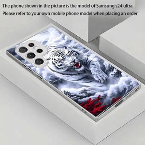 TEMU 휴대폰 케이스 - 백호 은색 휴대폰 케이스 신상 간편 비즈니스 하이엔드 스타일 전기 도금 은색 강화 유리 보호 케이스 (삼성 S25Ultra/S25/갤럭시 S24/S24Fe/S24Plus/S24Ultra/S23/S23Fe/S23+/S23Ultra/S22/S22+/S22Ultra/S21/S21+/S21Ultra/용)