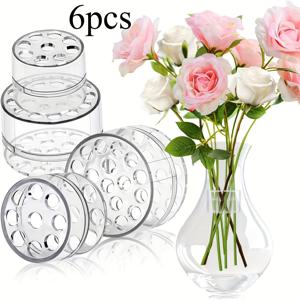 TEMU 6개 세트의 퍼지 꽃꽂이 홀더 - 다양한 크기와 호환 - 꽃병 및 인공 장미에 적합 - 꽃꽂이 및 홈 데코를 돕습니다 - 깔끔하고 매력적인 꽃꽂이 디스플레이를 연출합니다