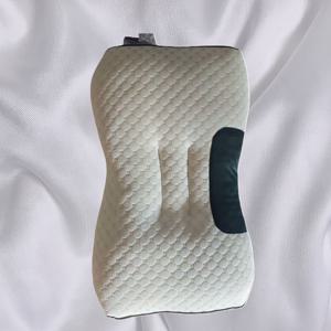 TEMU 인체공학적 디자인의 스타일리시 베개. 경추 보호 기능으로 수면을 도우며 SP 넥 서포트, 탈착식 커버, 고품질 폴리에스터 섬유 충전재, 통기성 및 편안함을 제공. 가정, 호텔, 캠핑, 선물용으로 적합.