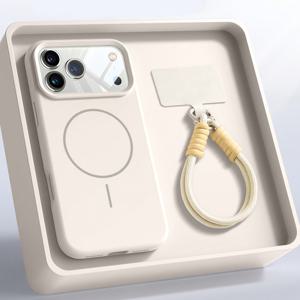 TEMU 휴대폰 케이스 - 아이폰 17 Pro Max, 16, 15, 14, 13, 12, 11 Pro Max, 16, 14 Plus 호환을 위해 설계된 마그네틱 휴대폰 케이스, 부드러운 커버 및 보호를 위한 리퀴드 스트랩 특징