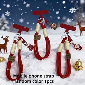TEMU 카툰 컬러풀 크리스마스 폰 랜야드 손목 스트랩! 분리 가능한 펜던트 (크리스마스 트리, 빨간 양말, 캔디케인, 선물 가방, 디자인) - 빨강과 초록의 패셔너블 컬러 스킴, 창의적이고 귀여운 폰 장식 + 선물, 랜야드 루프와 버클 스트랩 포함 - 대부분의 스마트폰, 카메라, 열쇠에 적합 - 필수 여행 액세서리