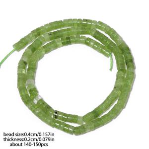 TEMU 2D 평면, 천연 스톤 그린 페리도트 론델 비즈 - 2x4mm 원통형 타원형 구형 비즈, 평면 측면, DIY 주얼리 제작용, 브레이슬릿, 목걸이, 귀걸이, 여성 공예 및 선물용 생동감 있는 보석 (색상은 다를 수 있음)