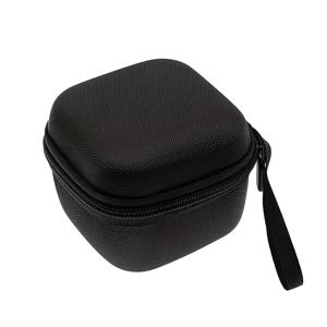 TEMU 지퍼 수납칸과 상단 포켓이 있는 정사각형 휴대용 수납 박스 - 인체공학적 그립, 골든 하드웨어, 블랙 텍스처의 고강도 전자기기 정리함 - 무선 이어버드, 충전기, 케이블, 태블릿, 스마트폰과 호환 - 여행 및 가정용 - 튼튼한 패브릭 느낌, 스크래치 보호, 컴팩트하고 가벼운 디자인, 휴대용 소형 수납 케이스, 여행용 전자기기 정리함