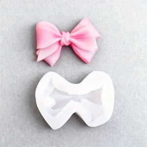 TEMU DIY 캔들 & 레진 몰드용 - 귀여운 리본 매듭과 불규칙한 모양의 실리콘 몰드, 쉽게 분리되는 비점착 왁스/레진 석고 몰드, 수제 공예, 캔들, 비누, 배스 밤, 슬라임용 - 서양 테마 불규칙한 리본타이 모양