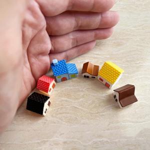 TEMU 6개 세트 장식용 미니어처 하우스, 요정 테마 건축 장식품, 매직 가든 풍경