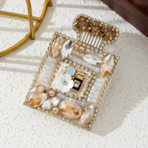 TEMU 1, 우아하고 아름다운 레트로 스타일, 향수병 모양, 궁정 배지, 인레이, 반짝이는 여성용 브로치, 코사주 라펠 핀, 및 착용, 데이트, 파티 선물용으로 적합