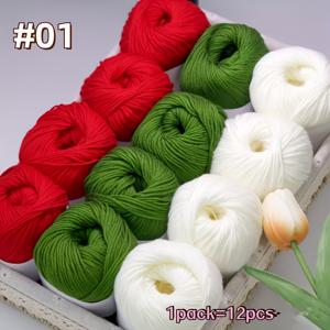 TEMU 12개 세트 중간 무게 부드러운 질감 뜨개질 & 코바늘용 실 볼 - 부드럽고 내구성 있는 다색 코바늘 & 뜨개질 실 (핑크, 옐로우, 그린, 베이지, 화이트, 블랙, 브라운, 그레이, 레드, 블루, 퍼플) - 아미구루미, 담요, 모자용