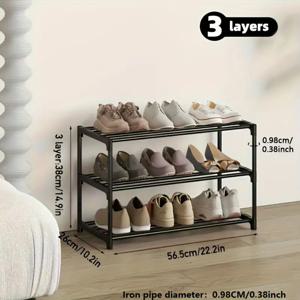 TEMU 1개 2~5단 간편 신발 정리대 신발 보관 간편 보관 랙 거실 침실 적합 블랙 다층 보관 랙
