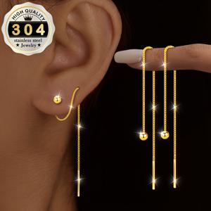 TEMU 여성 귀걸이 1쌍 | 태슬 장식의 우아하고 다재다능한 디자인, 304 스테인리스 스틸, 저자극성, 비즈니스, 로맨틱 데이트, 미술관, 도시 산책에 적합, 선물, 크리스마스, 발렌타인데이, 생일에 완벽