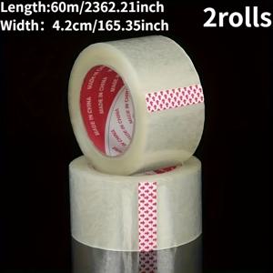 TEMU 포장 테이프 2롤 - 배송 상자, 택배, 작업장, 주거지 및 이사에 적합한 내구성 좋은 접착 테이프