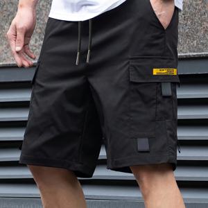 TEMU 1개 다용도 멀티포켓 디자인 헤비듀티 쇼츠 - 캠핑용 아웃도어 카고 쇼츠, 솔리드 컬러 캐주얼 웨어 (스트레치 없음) - 손세탁/드라이클리닝 - 1개 패션에 적합