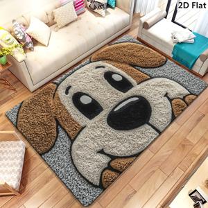 TEMU 헤비듀티 베이지 & 브라운 비글 강아지 매트 - 미끄럼 방지, 흡수성, 세탁 가능한 대형 소프트 매트, 방, 욕실, 거실/야외용으로 적합 - 귀여운 비글 패턴