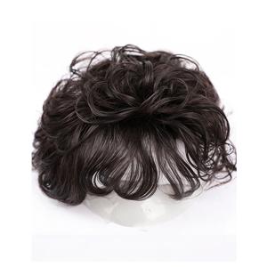 TEMU KISMIS 펌스타일 정수리 탈모 커버 인모 가발 여성용 - 우아한 웨이브 리얼 휴먼 헤어 탑퍼 (앞머리 포함) -브라운/블랙，100% 밀도 클립인 헤어피스, 조절 가능한 네트 캡, 자연스러운 스타일링, 다양한 헤어스타일 가능, 안정적인 착용감