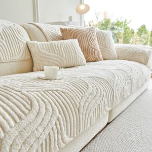 TEMU 소파패드 소파패드 4인용 순면 소파 패드극세사 소파패드 부드럽고 미끄럼 방지 소파 깔개 홈 데코 미적 가구 및 예술 용품 통풍을시 켜 개웃기냥 산뜻하고 예쁘고 화사한 미，방수 면털 소파 패드