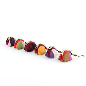 TEMU 전통 열쇠고리 누비 동전지갑 ( 색동 미니 파우치 키홀더 부적주머니 콩주머니 콩지갑 단체선물 답례품 기념품 판촉물 )