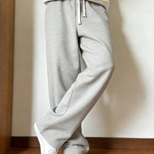 TEMU 남성용 캐주얼 스포츠 팬츠 - 봄/여름용 스트레이트핏 루즈핏, 신축성 있는 허리밴드와 드로스트링, 사이드 포켓, 애슬레틱 스타일 트라우저, 니트 소재, 내구성 있는 소재, 조깅 팬츠, 홈웨어, 외출 및 피트니스 웨어, 남성용 스트레이트핏 와이드핏 스웨트팬츠