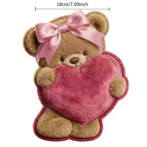 TEMU 데이 아이언온 패치 3개 세트 - 핑크 실감 학문적 스타일 하트 비닐 스티커, 셔츠, 후드티, 백팩에 적합 - 세탁 가능한 내구성 있는 휴일 장식, 카니발 및 데이 전사 스티커