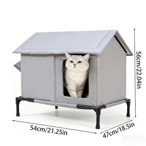 TEMU 튼튼한 XL 겨울 야외 고양이 집 & 소형 강아지 쉼터 - 전천후 옥스포드 천 애완 동물 쉼터, 방풍/방수 지붕, 넉넉한 따뜻한 디자인 (실내/실외 사용), 간편한 조립, 통풍구 - 유기견을 위한 대형 애완 동물 하우스