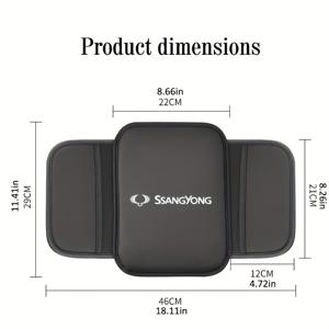 TEMU 쌍룡 무소/코란도/렉스턴/토레스/카이론/액션/티볼리//M200/체어먼/스포츠/Xlv용 PU 가죽 암레스트 패드 - 차량 콘솔 높이 조절 선반 및 수납 포켓, 쌍룡 차량 호환 (운전 편의성 향상)