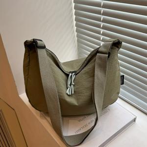 TEMU 한국 스타일 일본 패션 숄더백, 새로운 트렌디 대용량 토트 크로스바디 백, 캐주얼 출퇴근 여성용 만두 가방, 가벼운 소형 숄더백, 다양한 색상으로 제공: 블랙, 화이트, 카키, 그린, 그레이