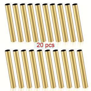 TEMU 20개 황동 펜 튜브 추가, 골드 메탈 황동 교체 튜브, 6.8mm/0.26인치*53mm/2.08인치 볼펜, 만년필, 젤 펜에 적합 - 수제 프로젝트, 사무용품, 선물용품 - 내구성 좋은 황동 재질
