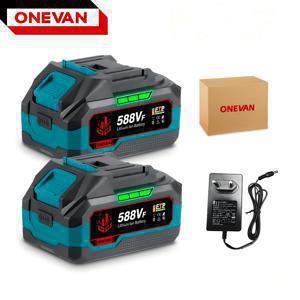 TEMU ONEVAN 21V 충전 배터리팩, 리튬이온 대용량, 전력량 디스플레이, 드릴 임팩 렌치 체인소 트리머 블로워 잔디깎이 세차기 청소기 다양한 공구 사용, 내구성 하우징, 안정 출력, 빠른 충전, 야외 작업, DIY, 정원 관리, 자동차 세차, 현장 작업 필수 배터리