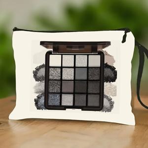 TEMU 가볍고 휴대하기 쉬운 아이섀도 팔레트 케이스 - 탑 핸들 & 손목 스트랩 포함, 지퍼형 메이크업 북 - 아이섀도 팔레트 정리용, 호환 가능