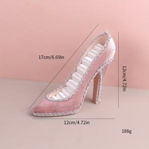 TEMU 핑크색 디스플레이 스탠드, 하이힐 및 반지 진열용, 카운터에서 보석을 전시하는 데 적합, 보석 타워