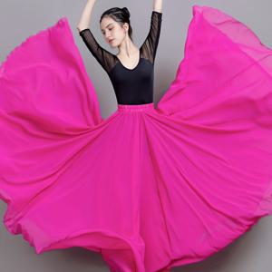 TEMU 여성용 클래식댄스 스커트, 720도 와이드 플레어 밑단 - 연습 및 공연용 반투명, 손세탁 가능 발레 스커트, 현대무용, 민족 의상, 공연용 커버리지