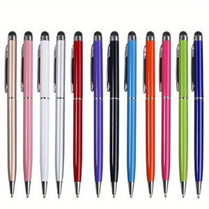 TEMU 아이패드와 호환되는 아이폰, 태블릿, 삼성용 터치 스크린 펜 8개/10개 세트와 블랙 잉크 볼펜 2-in-1 스타일링 펜