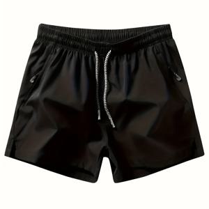 TEMU 남성용 지퍼 포켓 액티브 반바지, 편안한 허리 드로스트링 빠른 건조 반바지, 러닝, 스포츠, 피트니스 쿼터