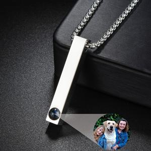 TEMU 맞춤형 사진 프로젝션 스테인리스 목걸이, 개인화된 패셔너블 롱 펜던트 목걸이, 사랑하는 사람들, 반려동물, 가족 및 친구들을 위한 최고의 선물