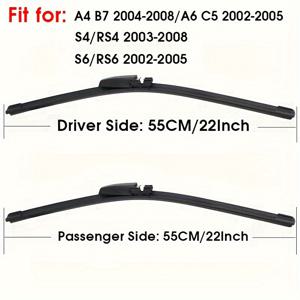 TEMU 아우디 A4 B7, A6, C5, S6, S4, RS4, RS6 전용 윈드실드 와이퍼 블레이드 자동차 와이퍼