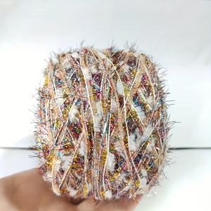 TEMU 50g 블랙 & 골드 글리터 유리실, 핸드블렌디드 실, 소형 나일론 무지개빛 골드 & 실버 멀티스트랜드 혼합실, DIY 니팅 스웨터 가방 액세서리 실, 핸드메이드 선물용 실