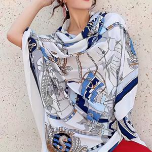 TEMU 여성을 위한 하이엔드 느낌의 스카프. 대비되는 색상과 패턴 프린트가 특징이며, 큰 사이즈, 긴 길이, 다기능. 에어컨 방에서 실내 따뜻함을 위한 이상적인 제품으로, 숄로 착용할 수 있으며, 가볍고 방풍 기능이 있습니다.