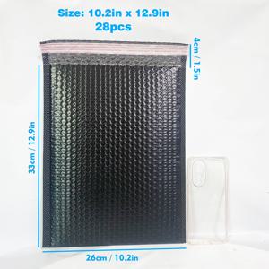 TEMU 블랙 버블 메일러 백, 멀티 사이즈 코엑스트루드 패딩 배송 백, 비즈니스 메일 봉투, 휴대폰 케이스, 의류, 전자 제품, 화장품 및 이커머스 제품에 적합