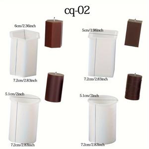 TEMU 둥근형, 사각형, 육각형, 입체 기둥 실리콘 몰드 4개 세트 DIY 캔들 몰드, 창의적인 석고 장식 제작용