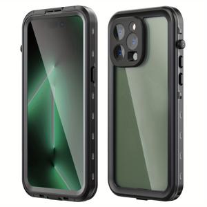 TEMU 아이폰 13/14/15/16 프로맥스 플러스 프로용 고품질 360도 완전 밀봉 방진 낙하 방지 눈 방지 랜야드형 스노우 스트랩 스트랩 포함 IP68 휴대폰 케이스