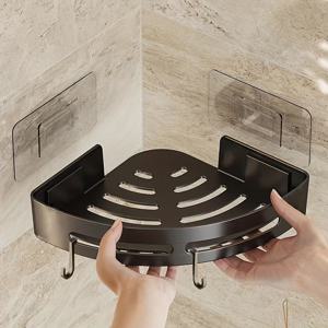 TEMU 1개 공간절약형 삼각형 코너 선반 - 벽걸이 욕실 선반, 샤워 & 욕조용 각도 디자인, 미끄럼방지 욕실 정리대, 샴푸, 화장품, 샤워젤용 - 쉬운 설치 코너 수납